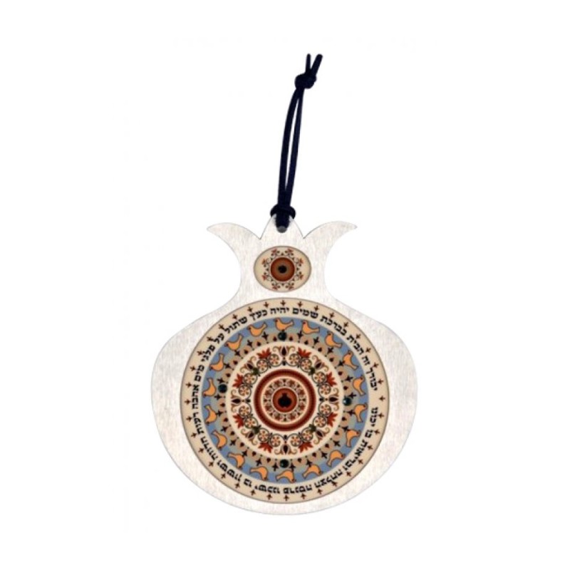 דורית יודאיקה רימון כחול אדום עברית... | מתנה יהודית מישראל